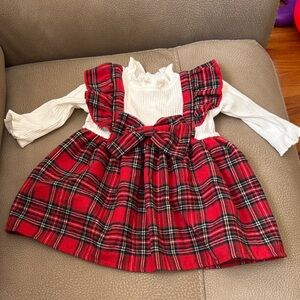 Baby Christmas tutu dress plaid 0-3m